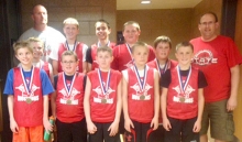 Members of the Sutton sixth grade basketball team to win gold in the MIT tournament this past weekend in Lincoln includes: in front, from the left: John Sheridan, Nathan Ladehoff, Jackson Anderson, Quenton Jones and Cade Wiseman. In the back, from the left: Joe Hinrichs, Tyler Baldwin, Wyatt Bergen, Hayden Switzer, and Dominic Girmus. Coaches: Chad Wiseman, Jon Ladehoff and (not pictured) Ryan Jones.